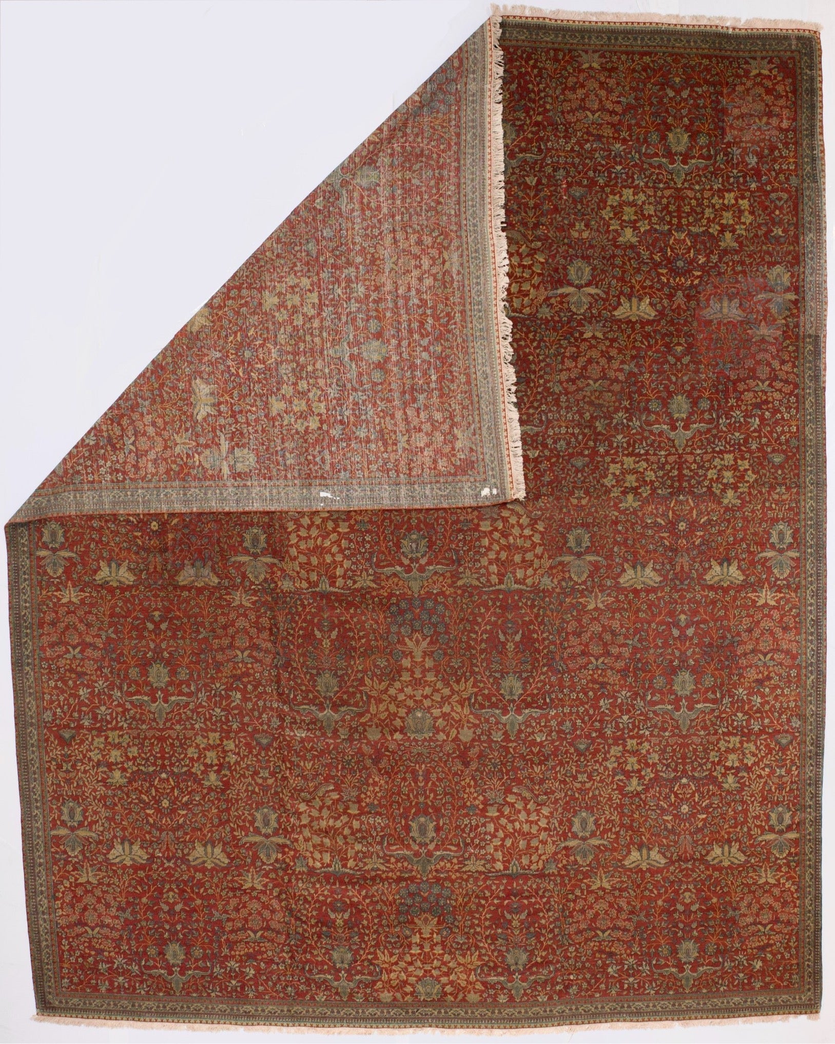 Antique Mohtasham Kashan Rug 10' 5" x 13' 1"