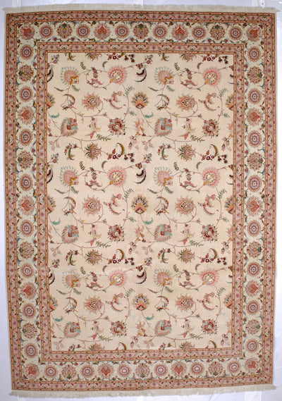 Extremely Fine Tabriz Wool & Silk Rug 8' 2'' x 11' 8''