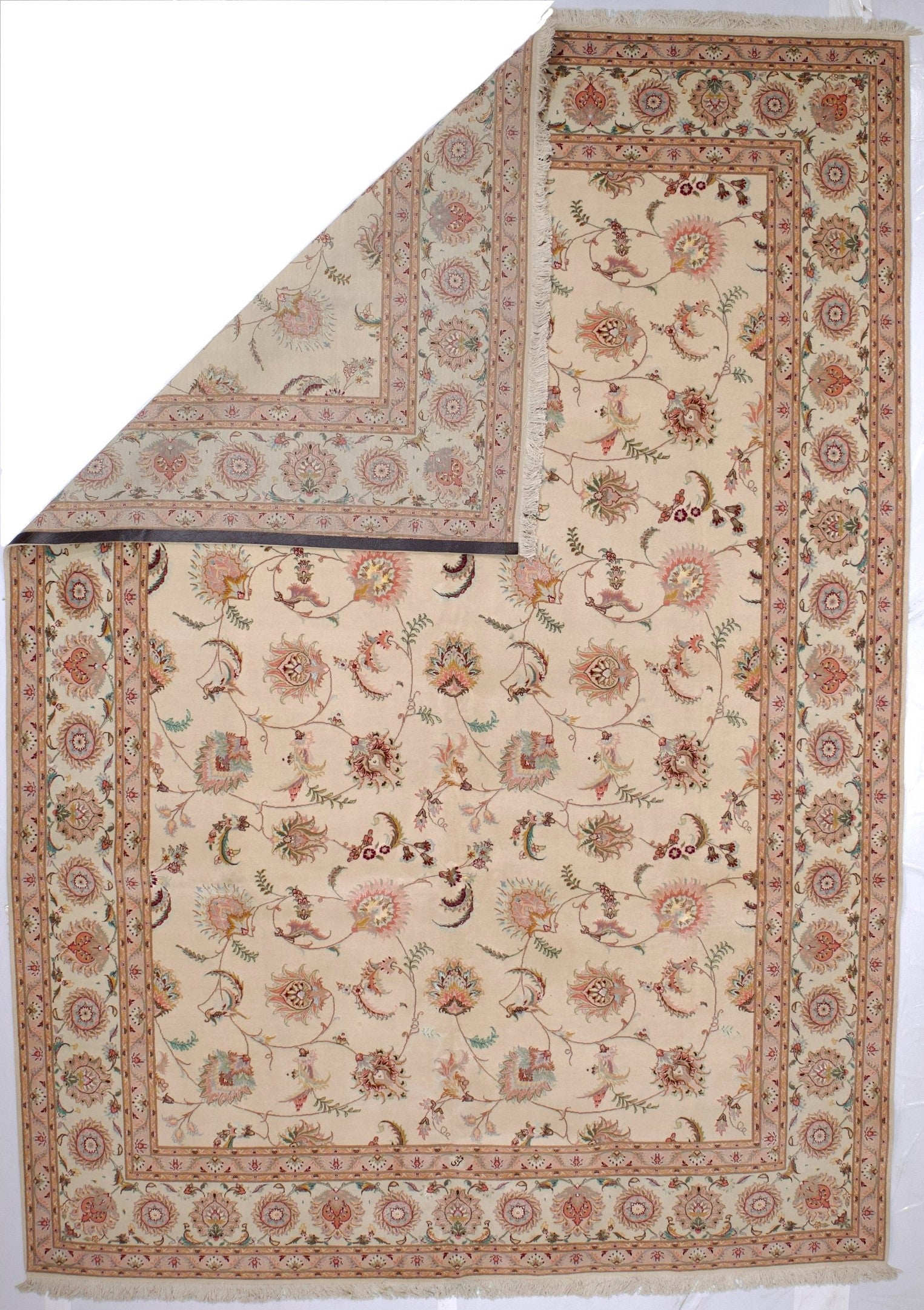 Extremely Fine Tabriz Wool & Silk Rug 8' 2'' x 11' 8''