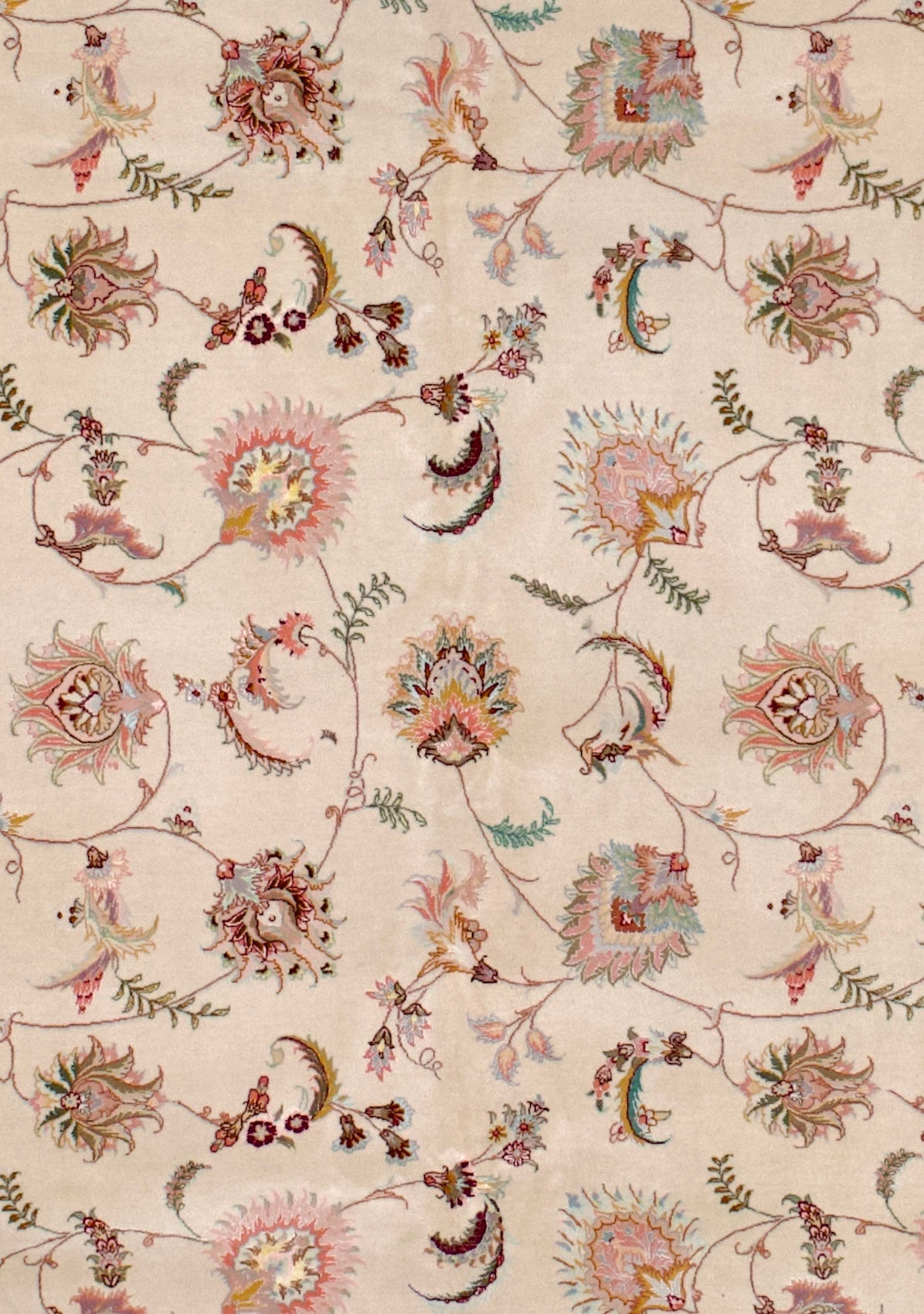 Extremely Fine Tabriz Wool & Silk Rug 8' 2'' x 11' 8''