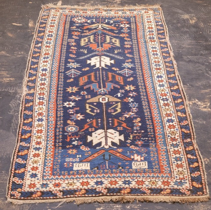 Antique Caucasian Shirvan Bijov Rug 2' 10'' x 6' 0"