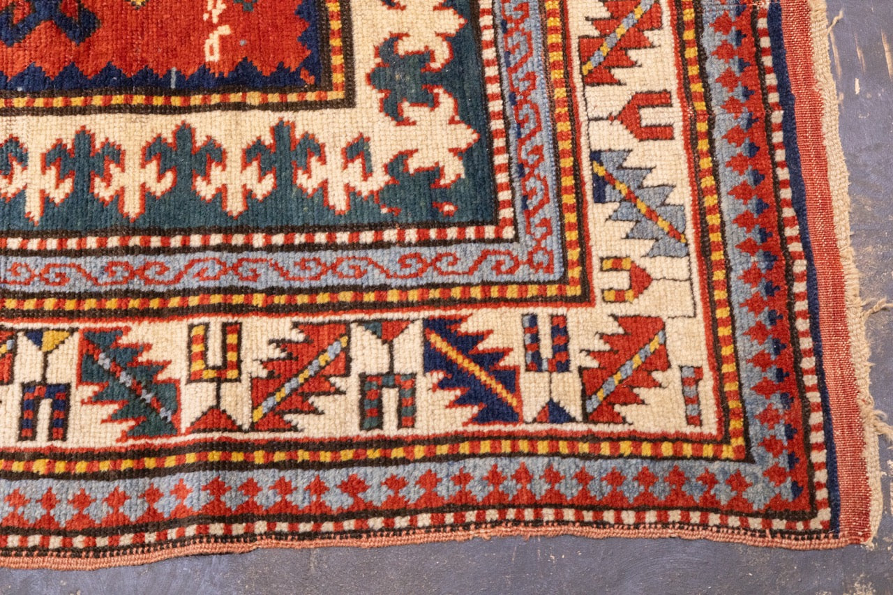 Antique Caucasian Kazak Rug 3' 10" x 6' 9"