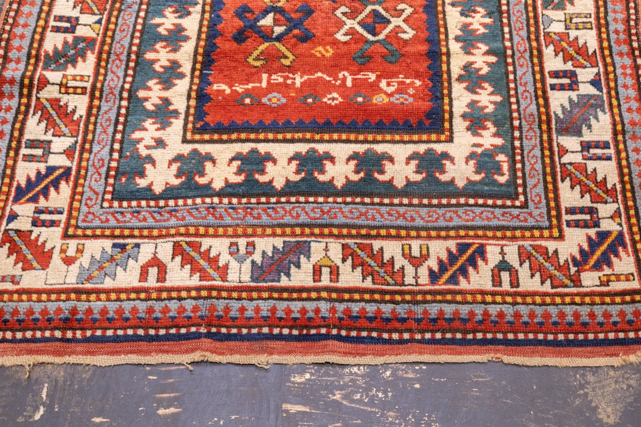 Antique Caucasian Kazak Rug 3' 10" x 6' 9"