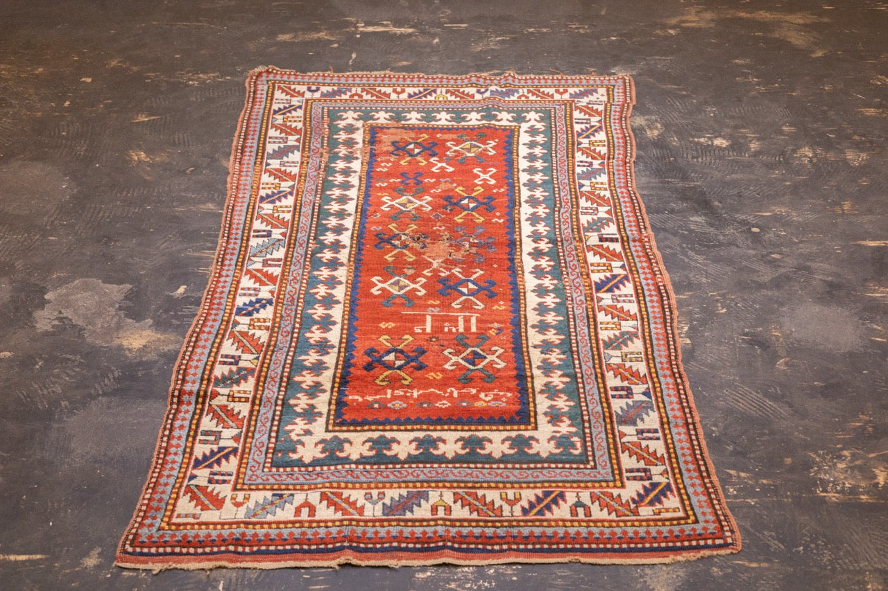 Antique Caucasian Kazak Rug 3' 10" x 6' 9"