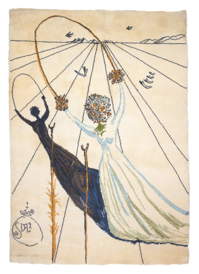 Fine Artistic Rug. Design after Salvador Dali Wool 4' 7