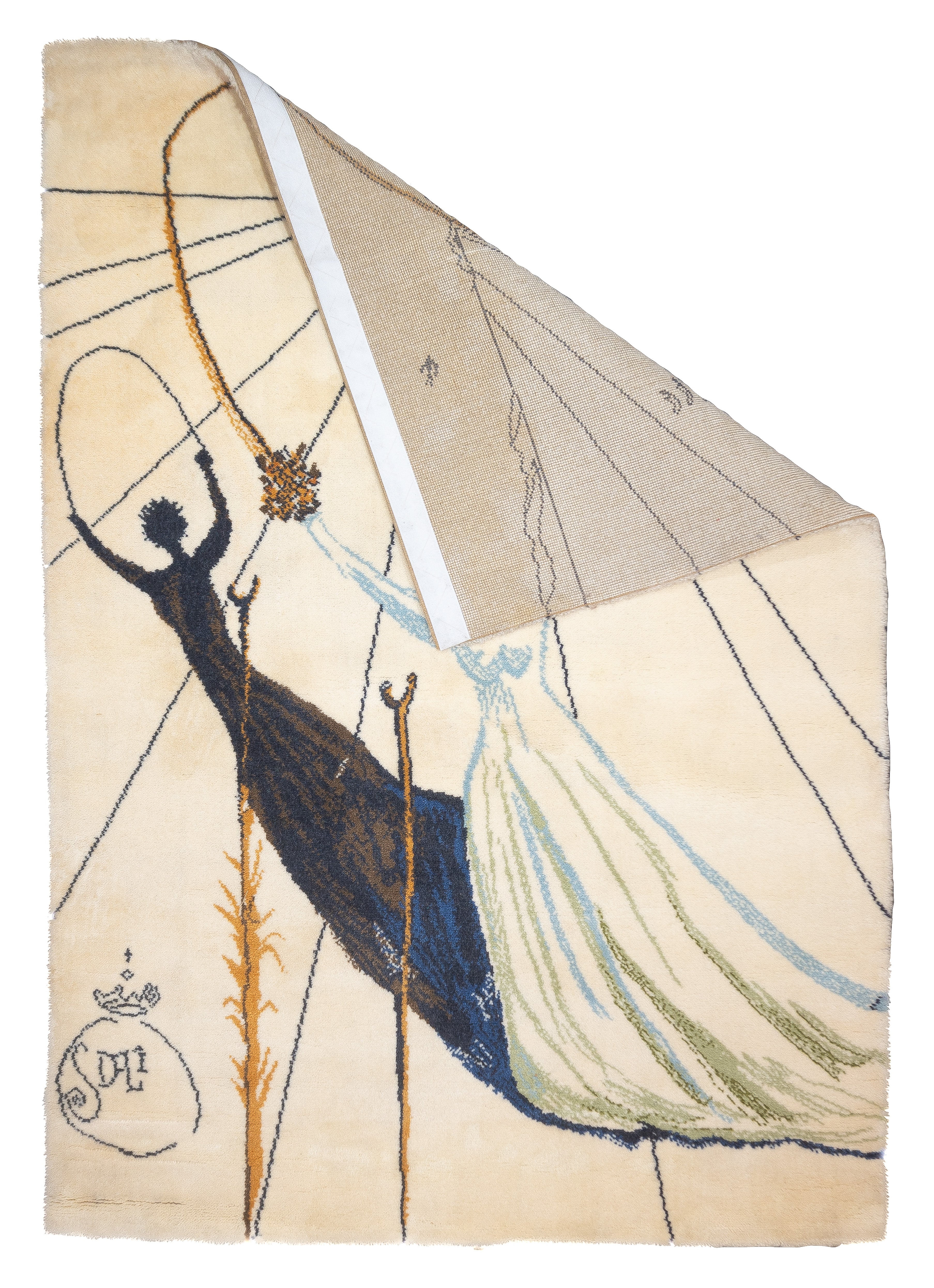 Fine Artistic Rug. Design after Salvador Dali Wool 4' 7" x 6' 6"