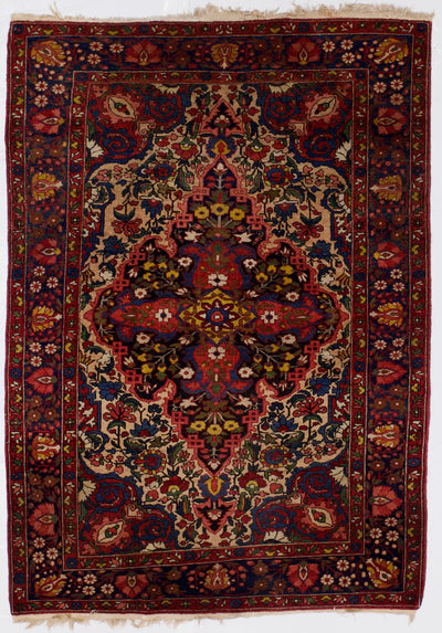 Antique  Bakhtiari Rug 4'9