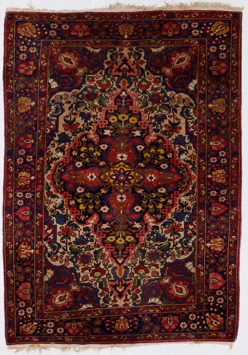 Antique  Bakhtiari Rug 4'9
