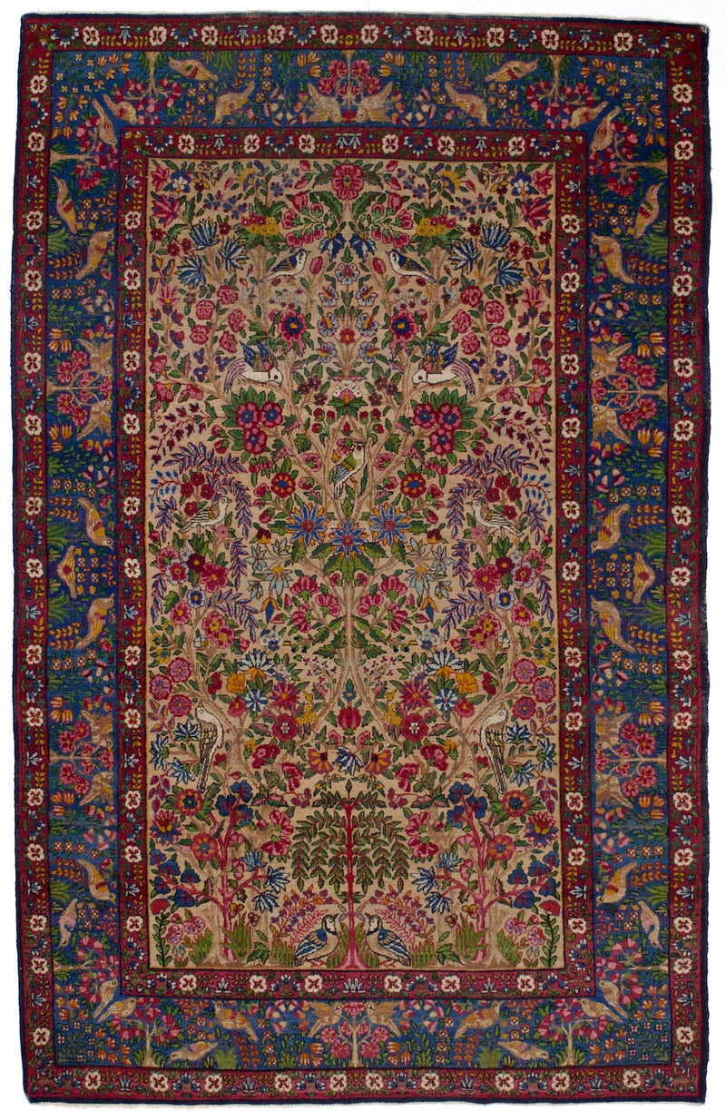 Antique Lavar Kerman Rug 4' 8