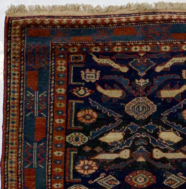 Antique Malayer Rug 3'4" x 4' 8"