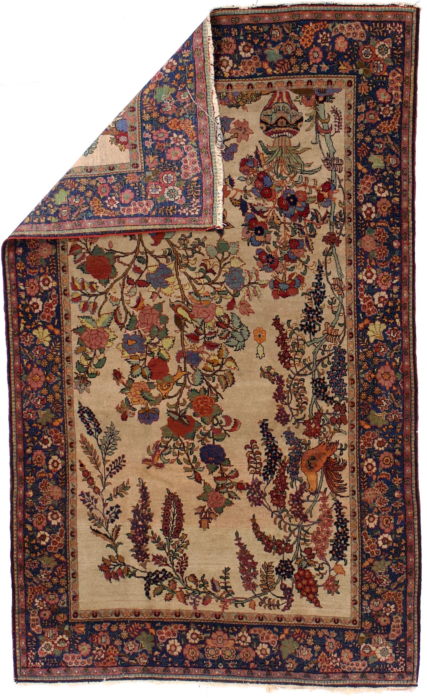 Antique Kashan Rug 4'2" x 6' 11"