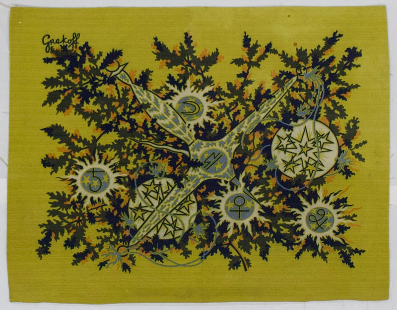 Extremely Fine Mid Century French Tapestry Design and Signed by Grokoff 3'3