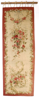 Antique French Aubusson (1 of pair) 3'6" x 9' 11''