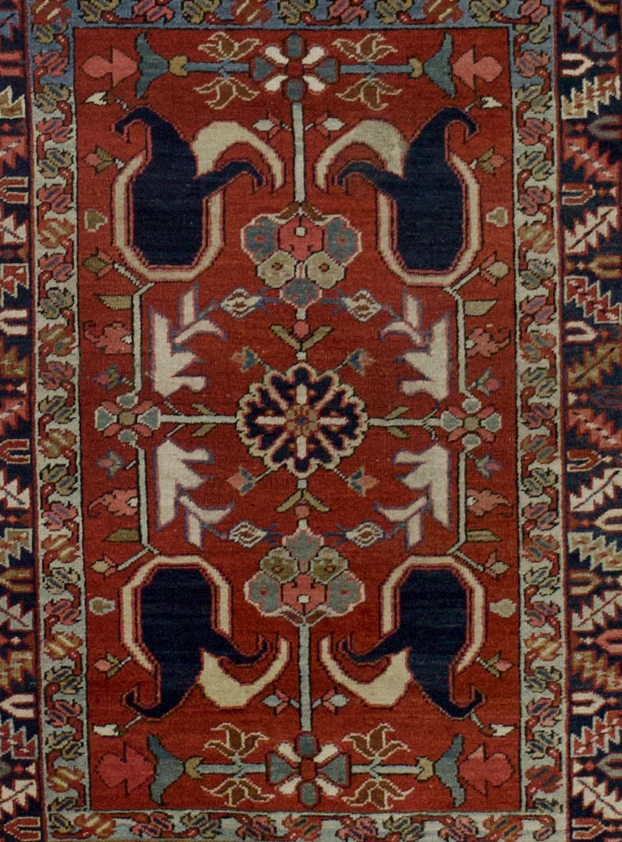 Antique  Serapi Rug 3'4" x 4' 6"