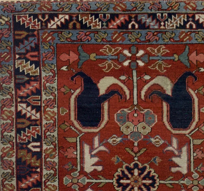 Antique  Serapi Rug 3'4" x 4' 6"