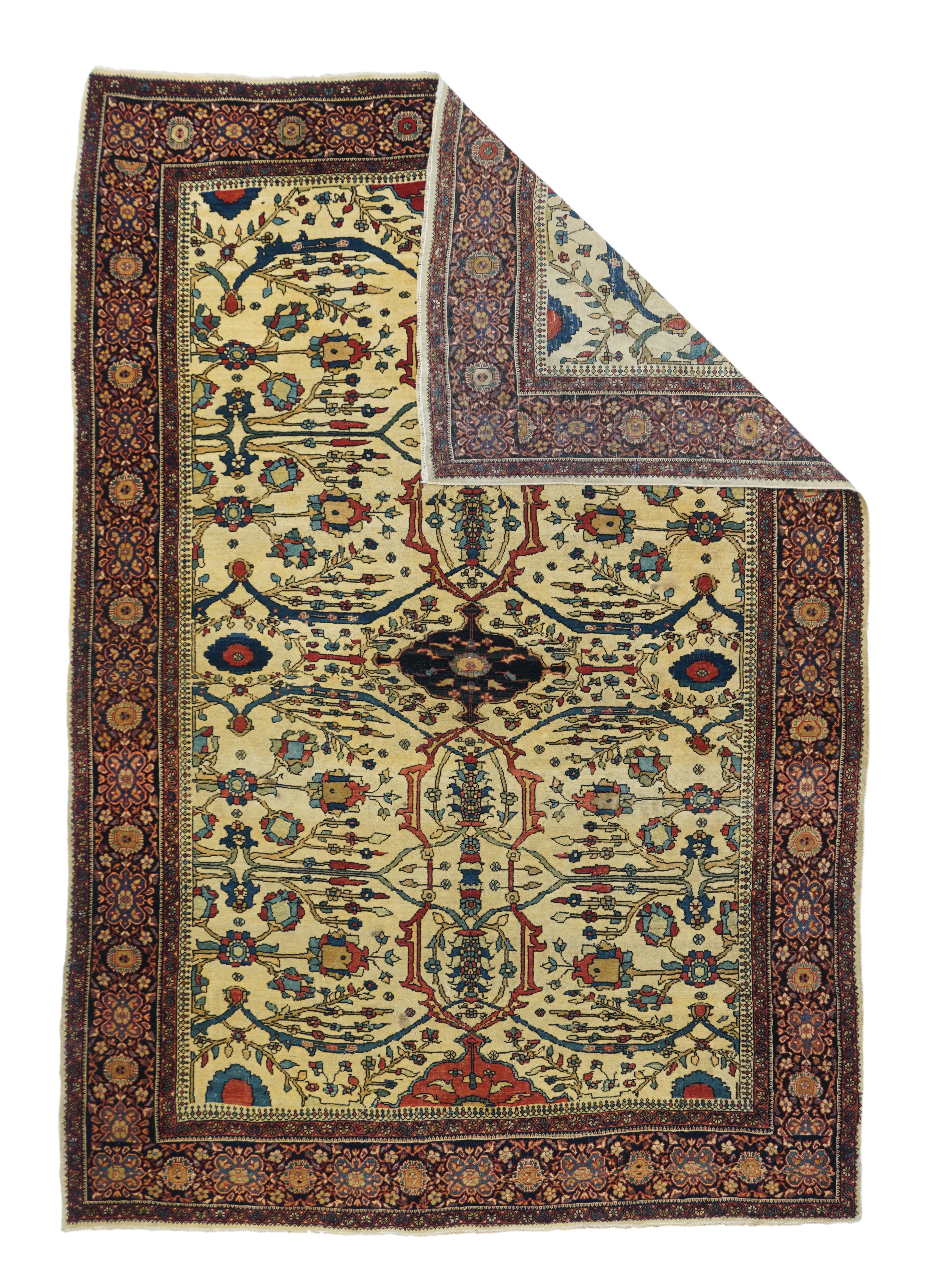 Antique Farahan Sarouk Rug 4' 4" x 6' 6"