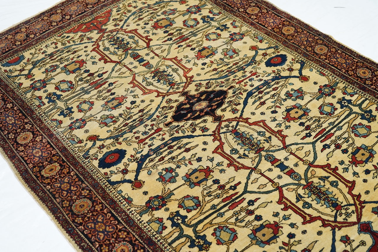 Antique Farahan Sarouk Rug 4' 4" x 6' 6"