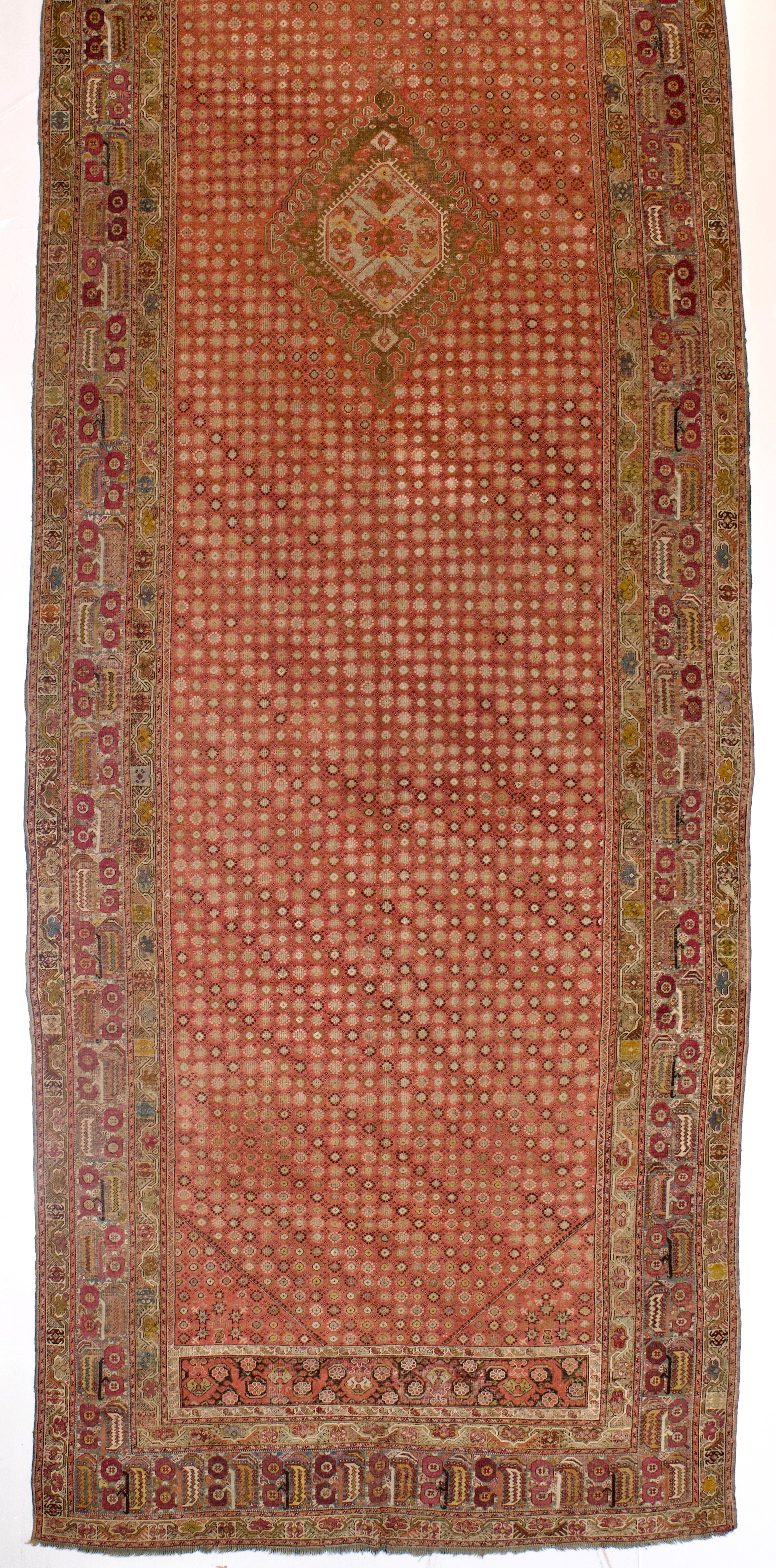 Antique Ghiordes Long Rug 6'7" x 24' 4''