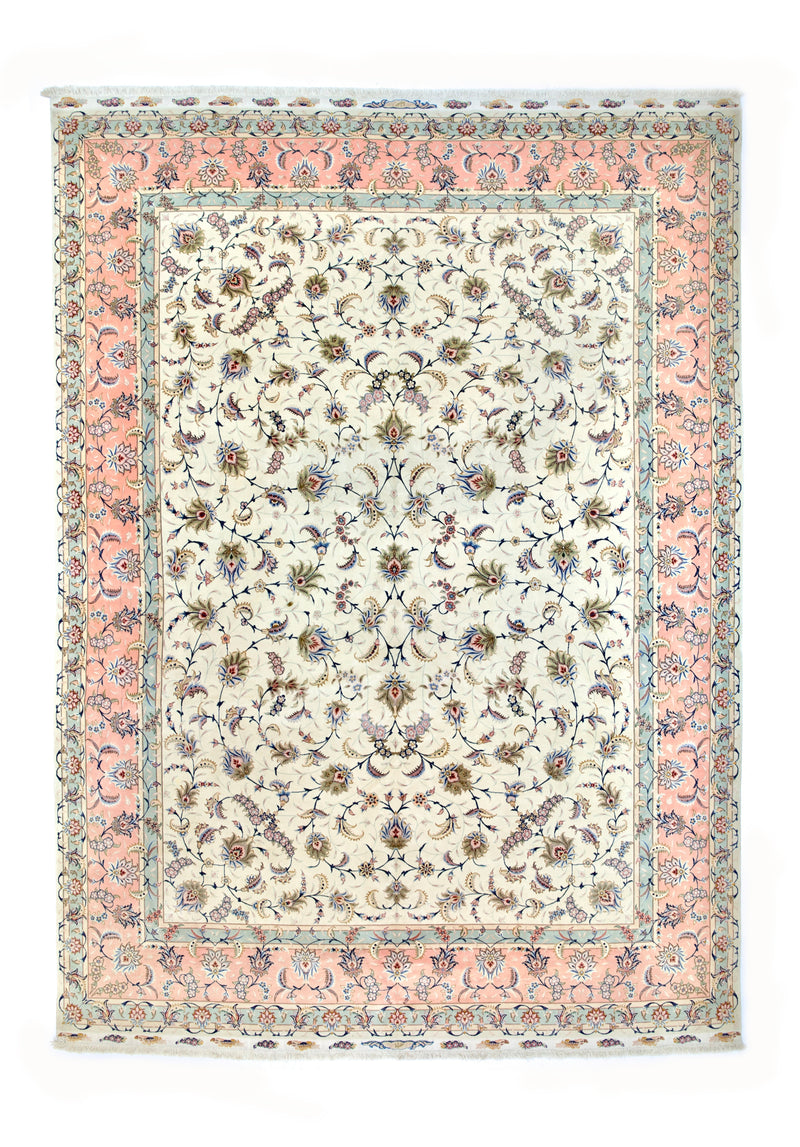 Extremely Fine  Tabriz Wool and Silk 60 Raj Rug 9' 9'' x 13' 6''