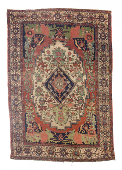 Antique  Farahan Sarouk Rug 4' 4'' x 6' 4