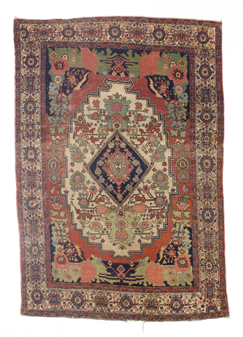 Antique  Farahan Sarouk Rug 4' 4'' x 6' 4