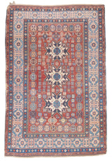Antique Caucasian Lezgi Rug 4'2" x 6' 4"