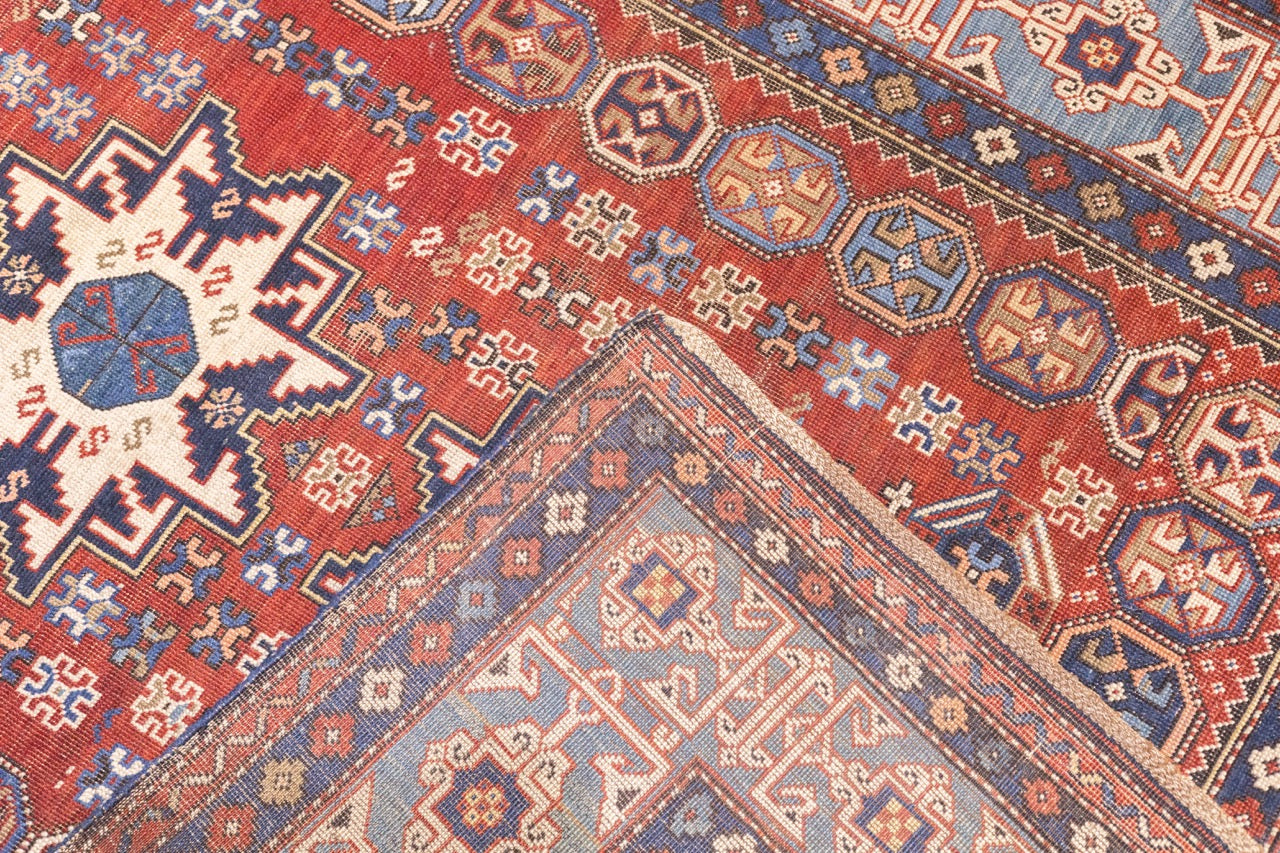 Antique Caucasian Lezgi Rug 4'2" x 6' 4"