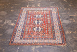 Antique Caucasian Lezgi Rug 4'2" x 6' 4"