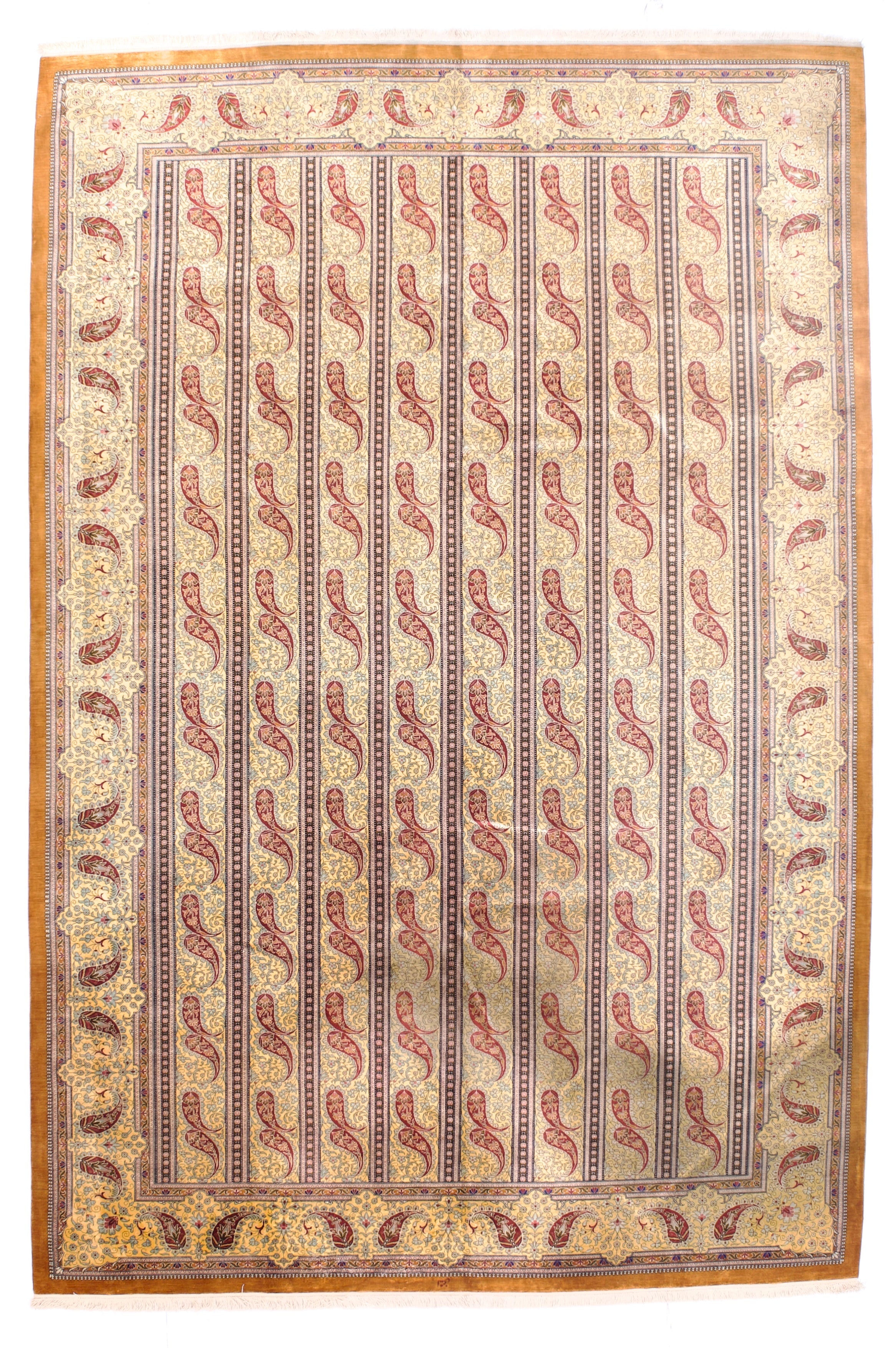 Extremely Fine  Silk Qum Rug 6'7" x 9' 11"
