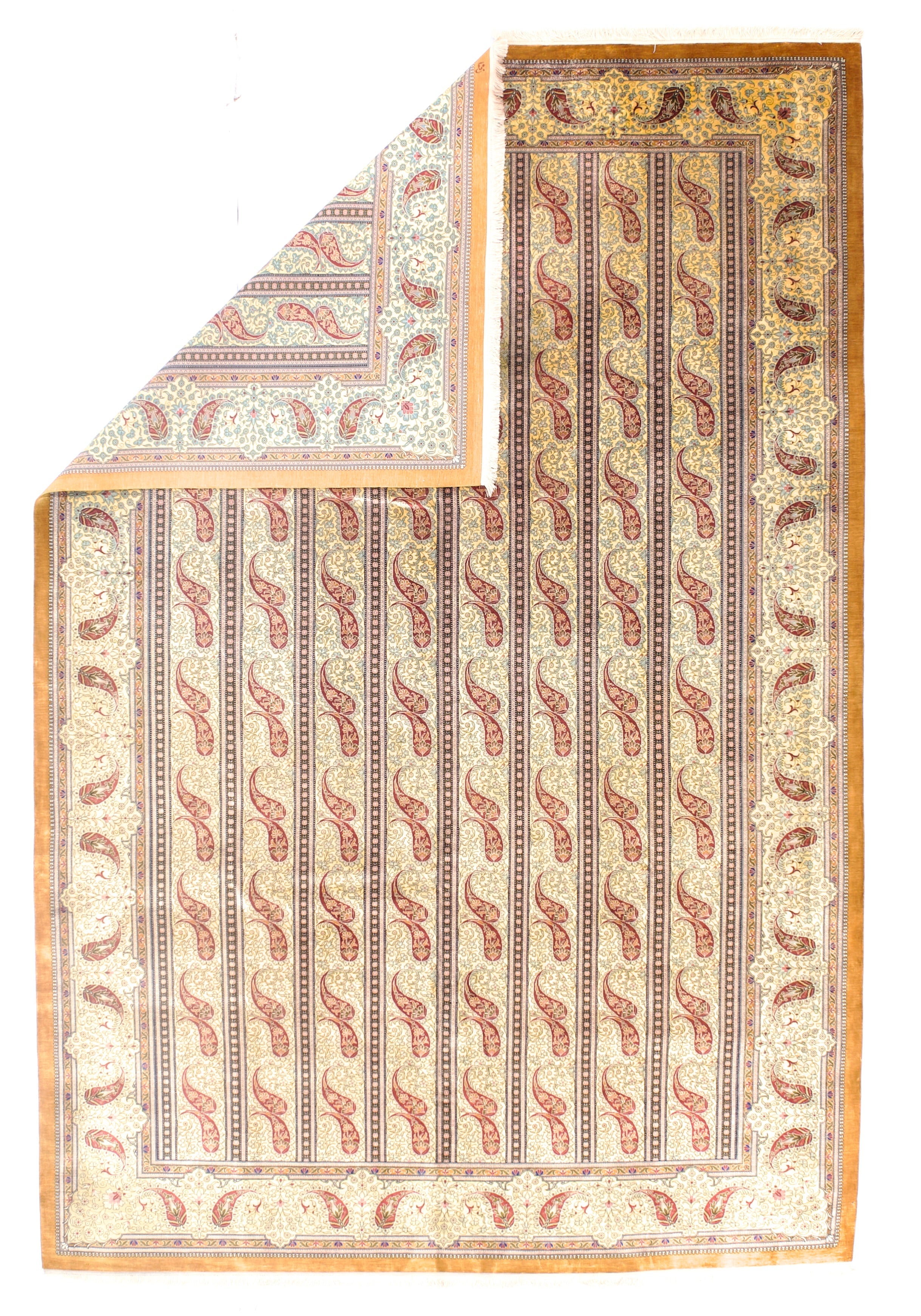 Extremely Fine  Silk Qum Rug 6'7" x 9' 11"