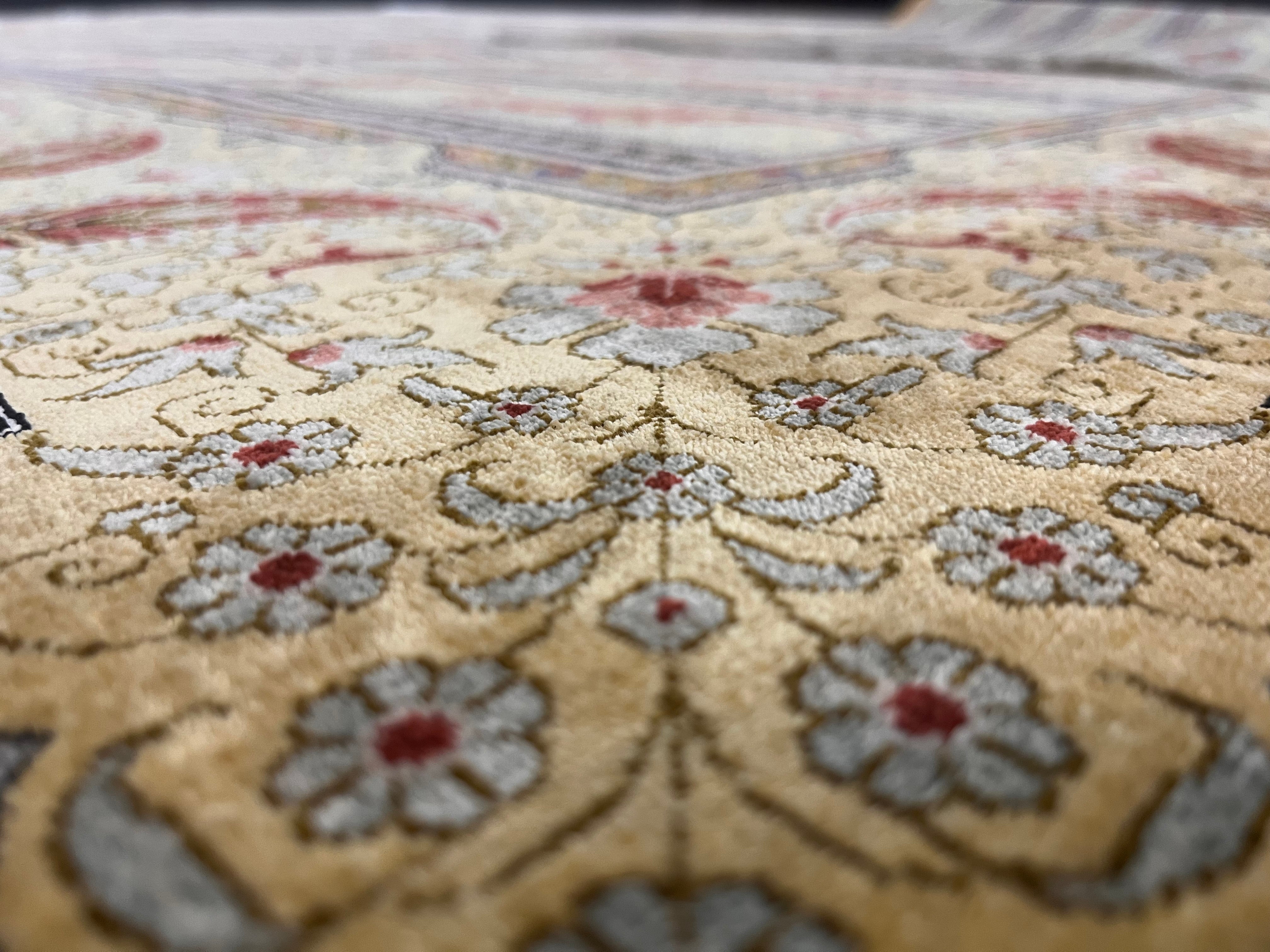 Extremely Fine  Silk Qum Rug 6'7" x 9' 11"