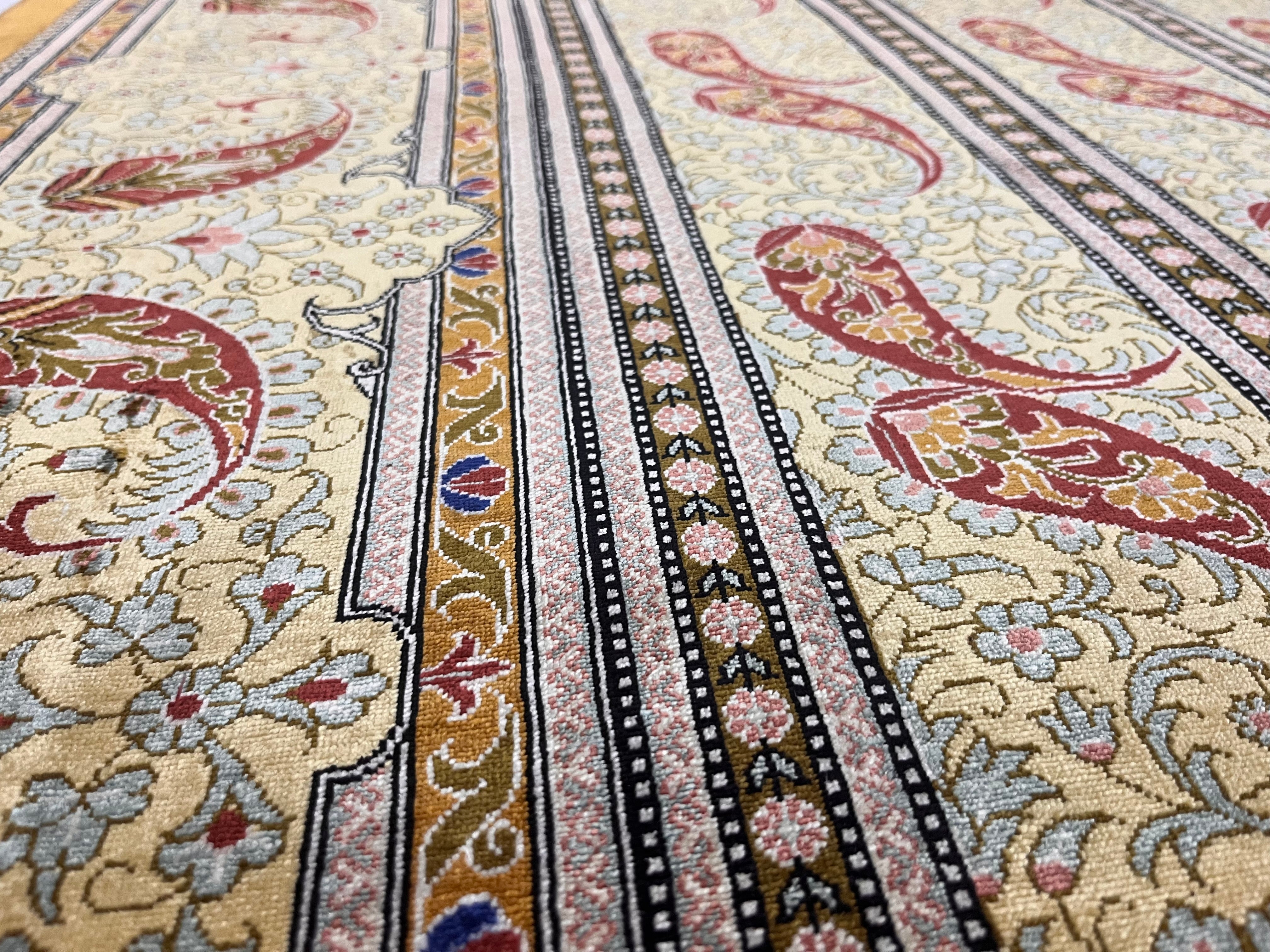 Extremely Fine  Silk Qum Rug 6'7" x 9' 11"