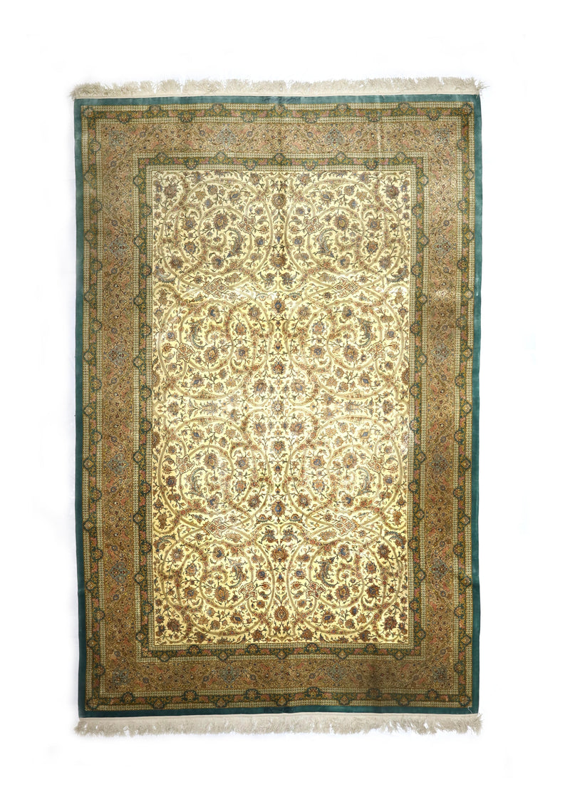 Extremely Fine  Silk Qum Rug 6'6