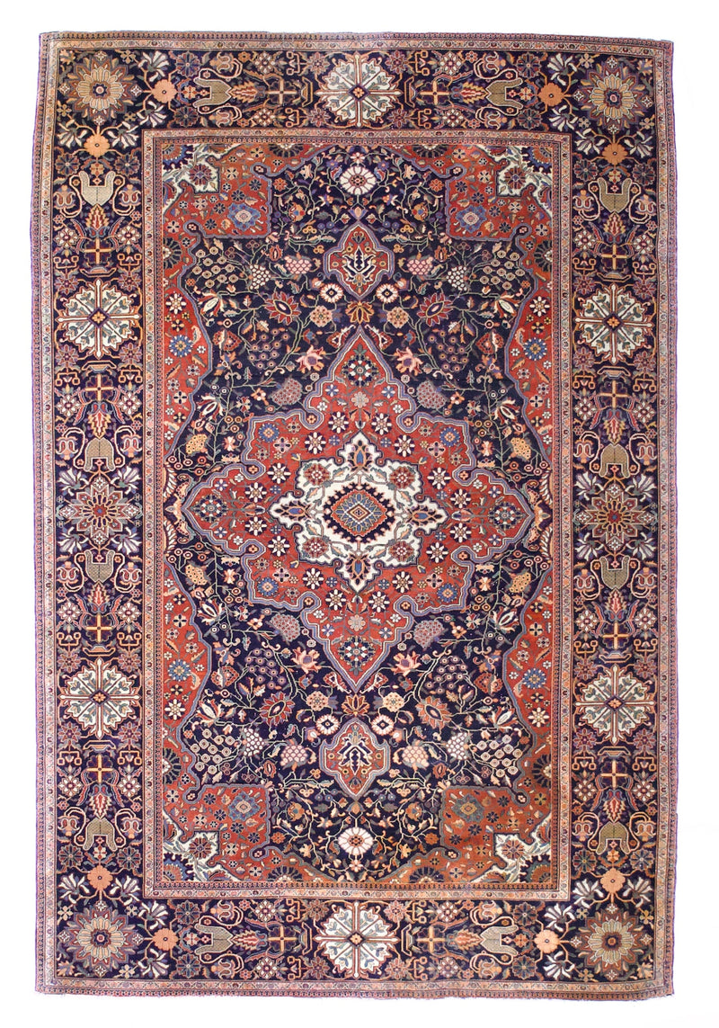 Antique Mohtasham Kashan Rug 4' 6