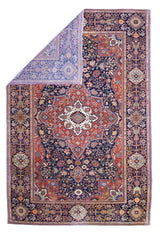 Antique Mohtasham Kashan Rug 4' 6" x 6' 11"