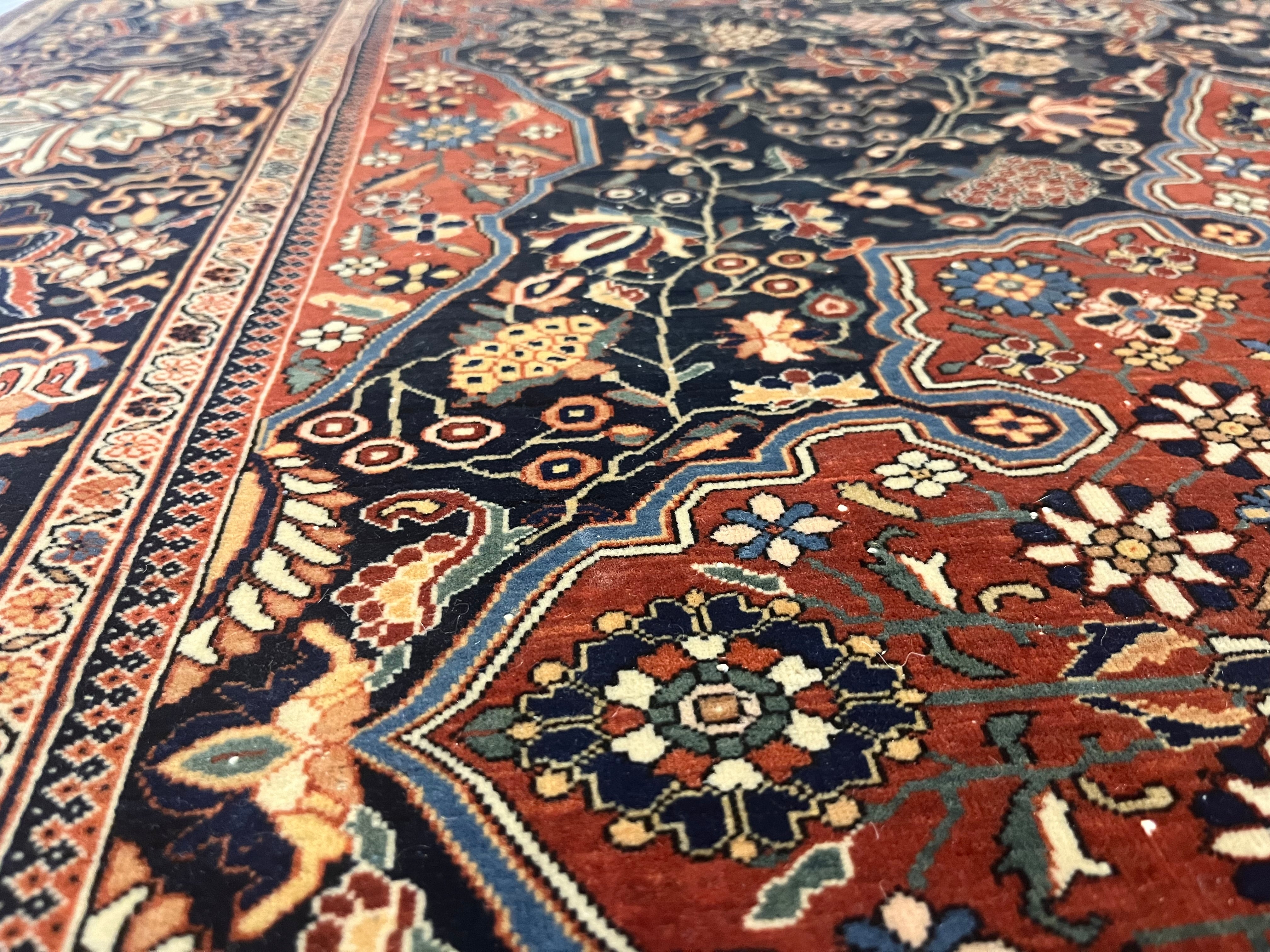 Antique Mohtasham Kashan Rug 4' 6" x 6' 11"