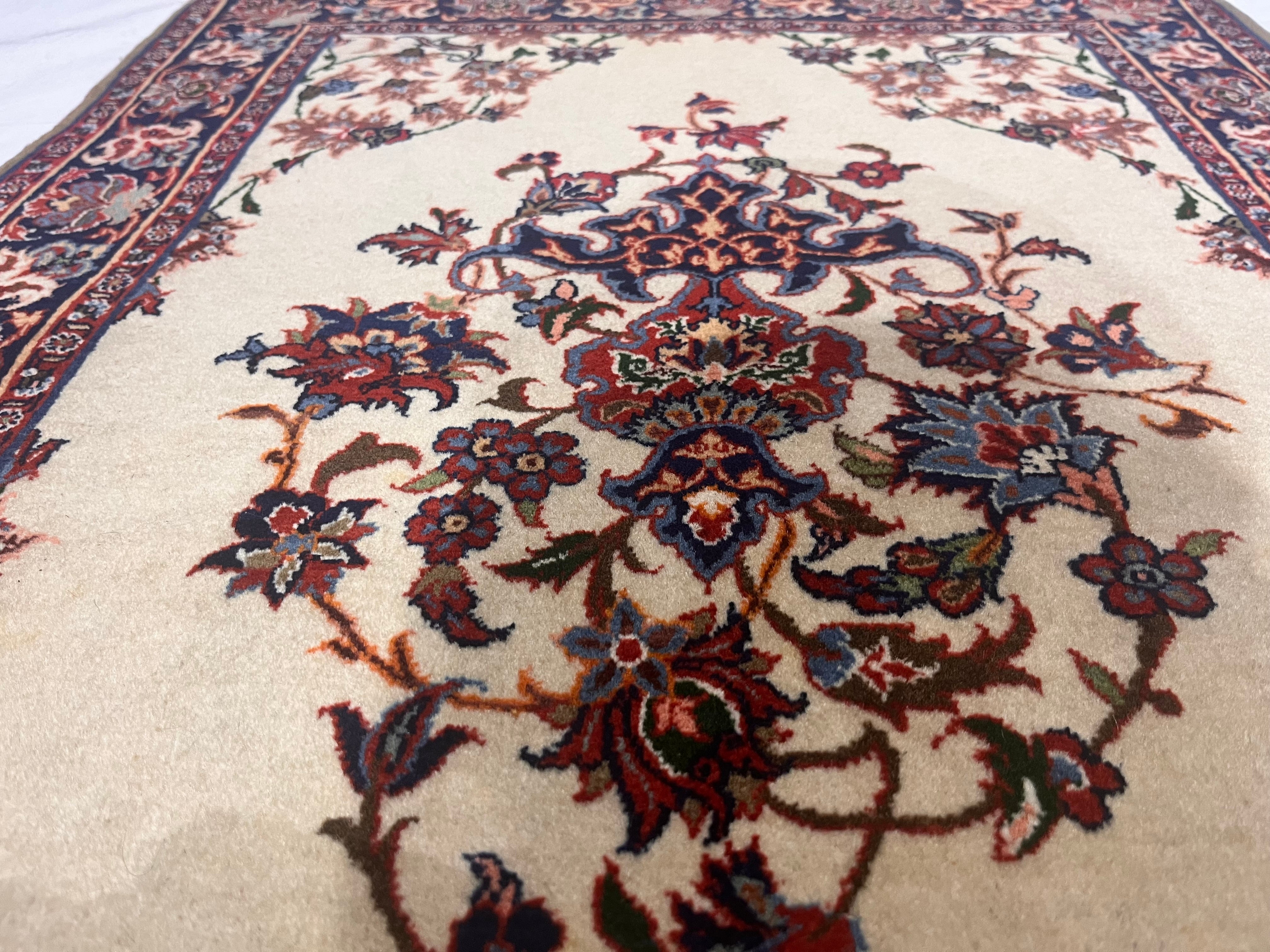 Antique  Isfahan Rug 2' 2'' x 2' 11''