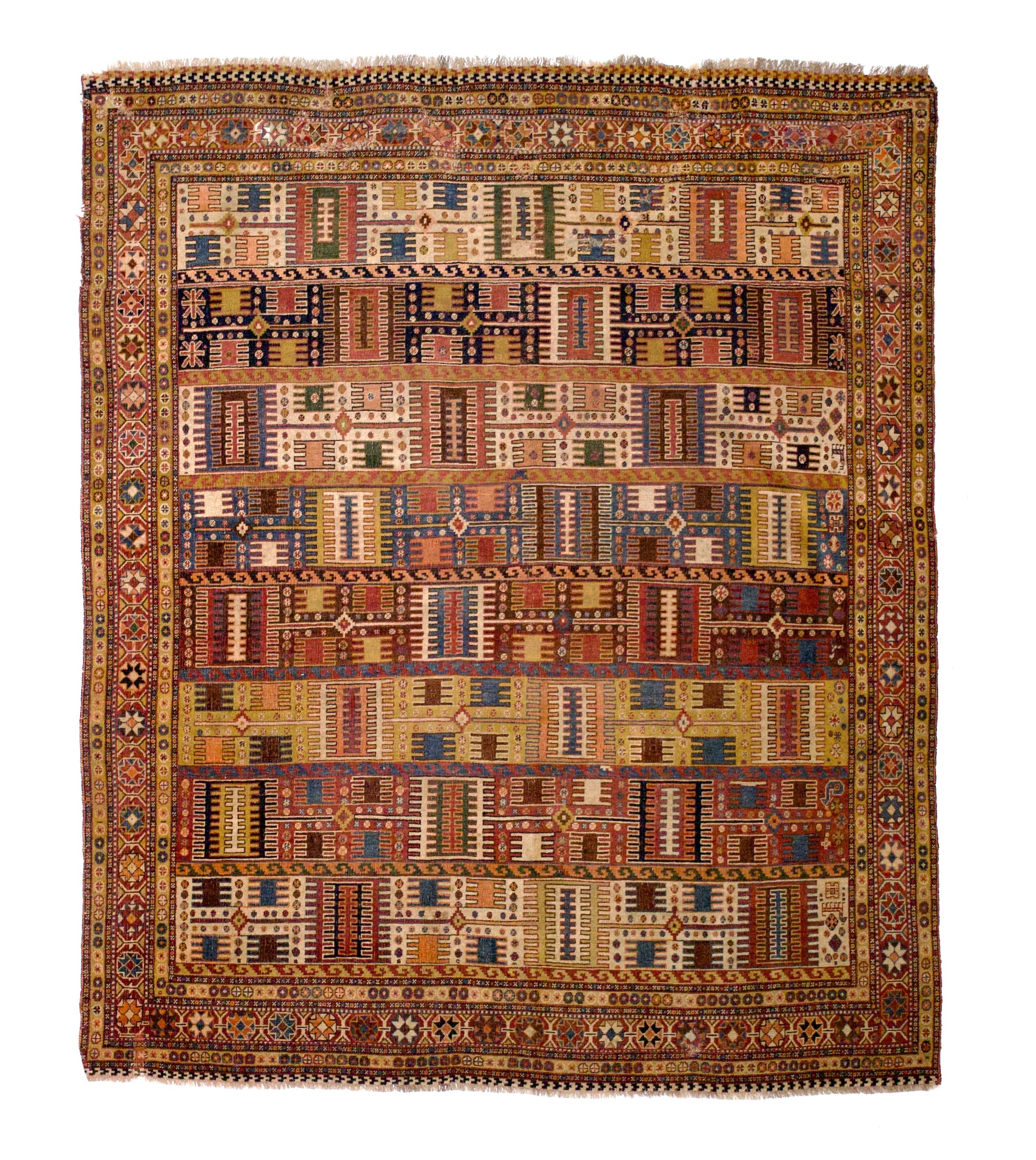 Antique  Qashqai Wool Foundation Rug 6' 0" x 7' 1''