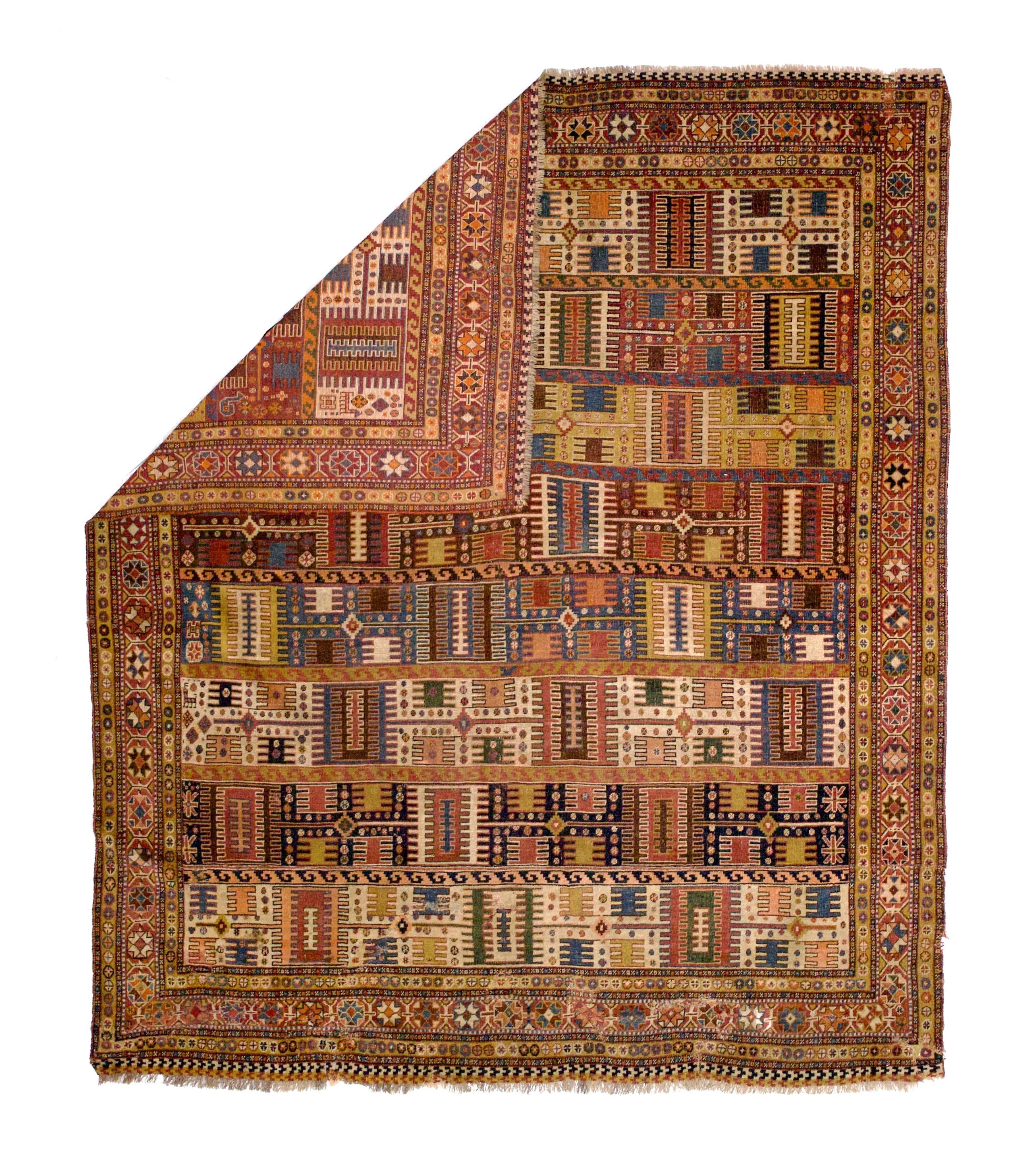 Antique  Qashqai Wool Foundation Rug 6' 0" x 7' 1''