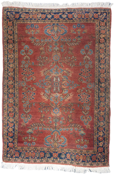 Antique  Mohajeran Sarouk Rug 3'3'' x 4'8''