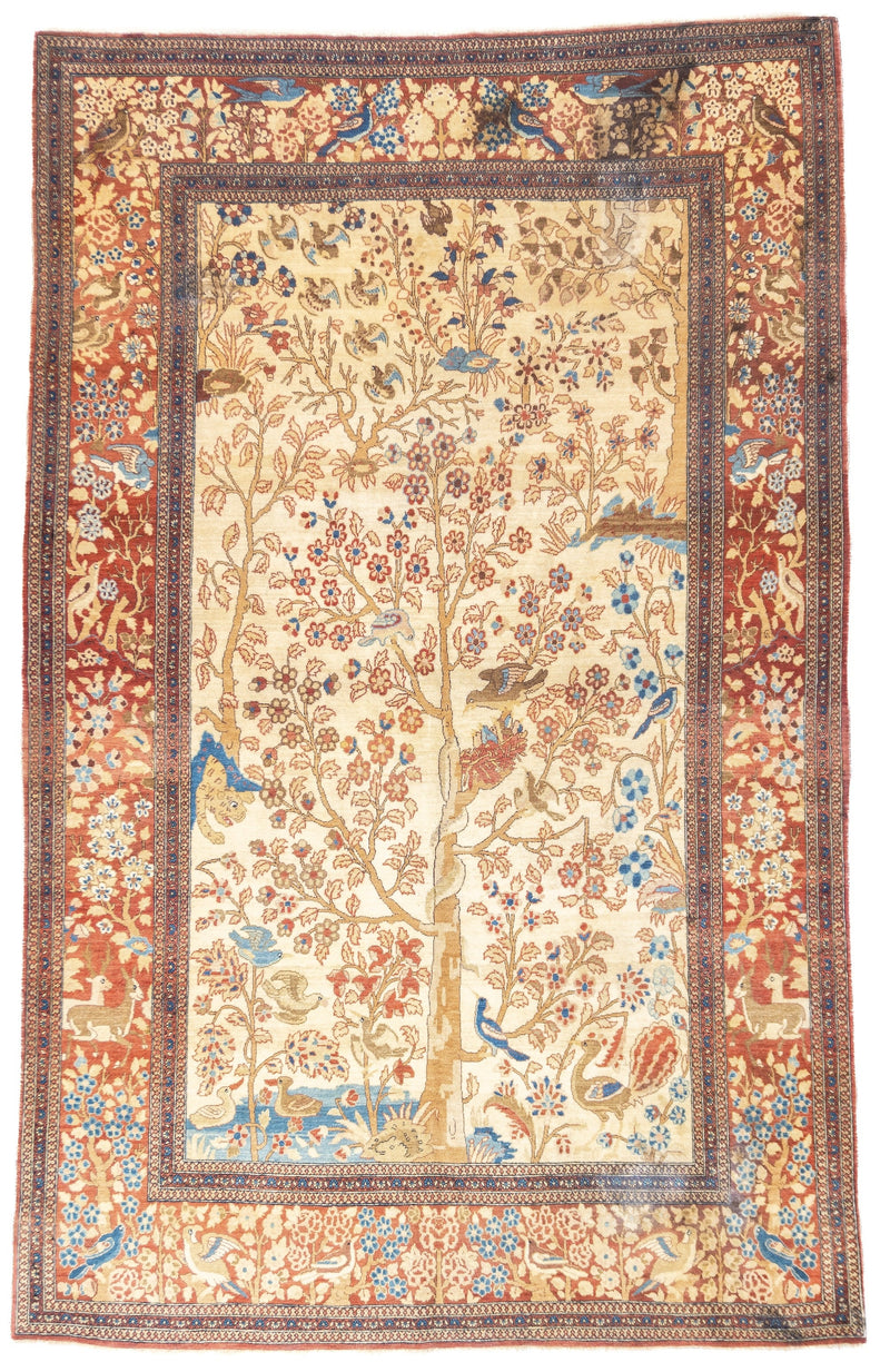 Antique  Tehran Rug 4'5'' x 7'0