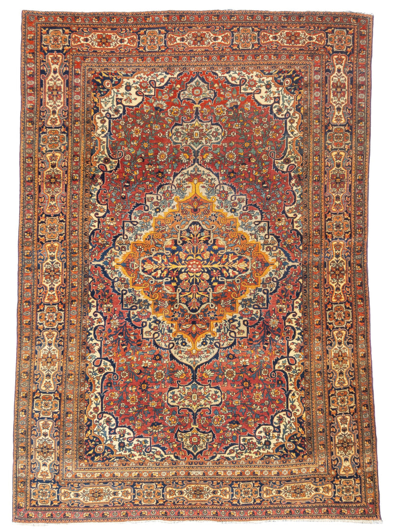 Antique Mohtasham Kashan Rug 4'6'' x 6'6''