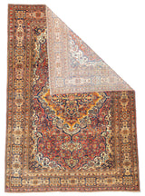 Antique Mohtasham Kashan Rug 4'6'' x 6'6''