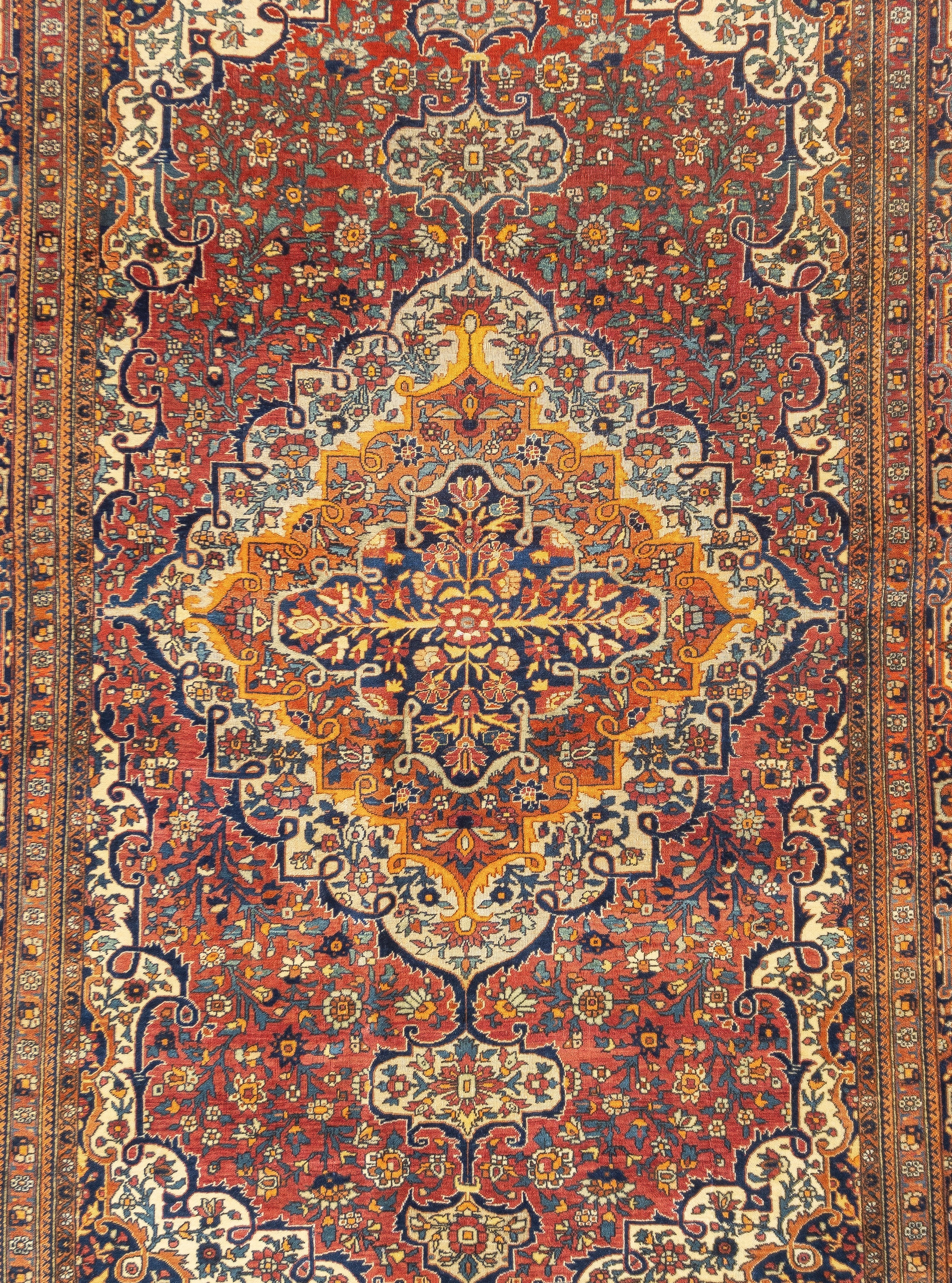 Antique Mohtasham Kashan Rug 4'6'' x 6'6''