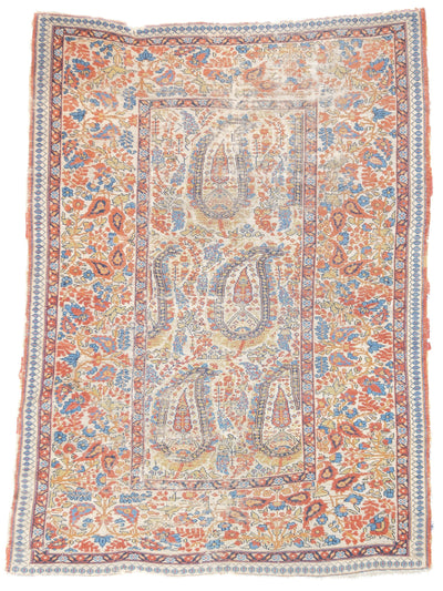 Antique Qashqai Rug 4'0