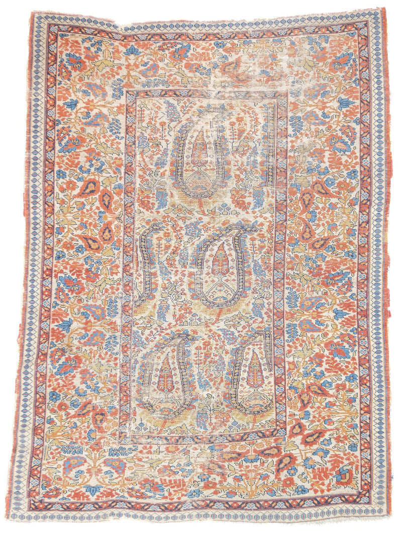 Antique Qashqai Rug 4'0