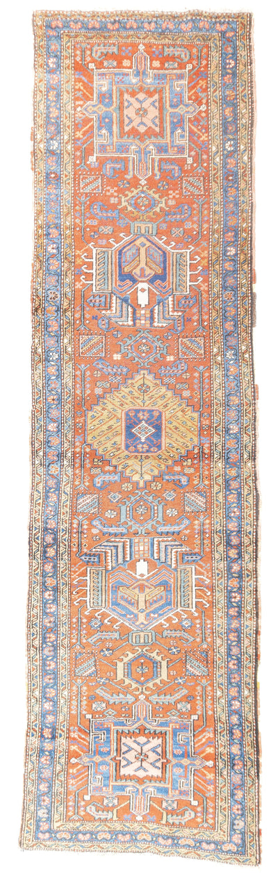 Antique  Heriz Rug 3' x 11'