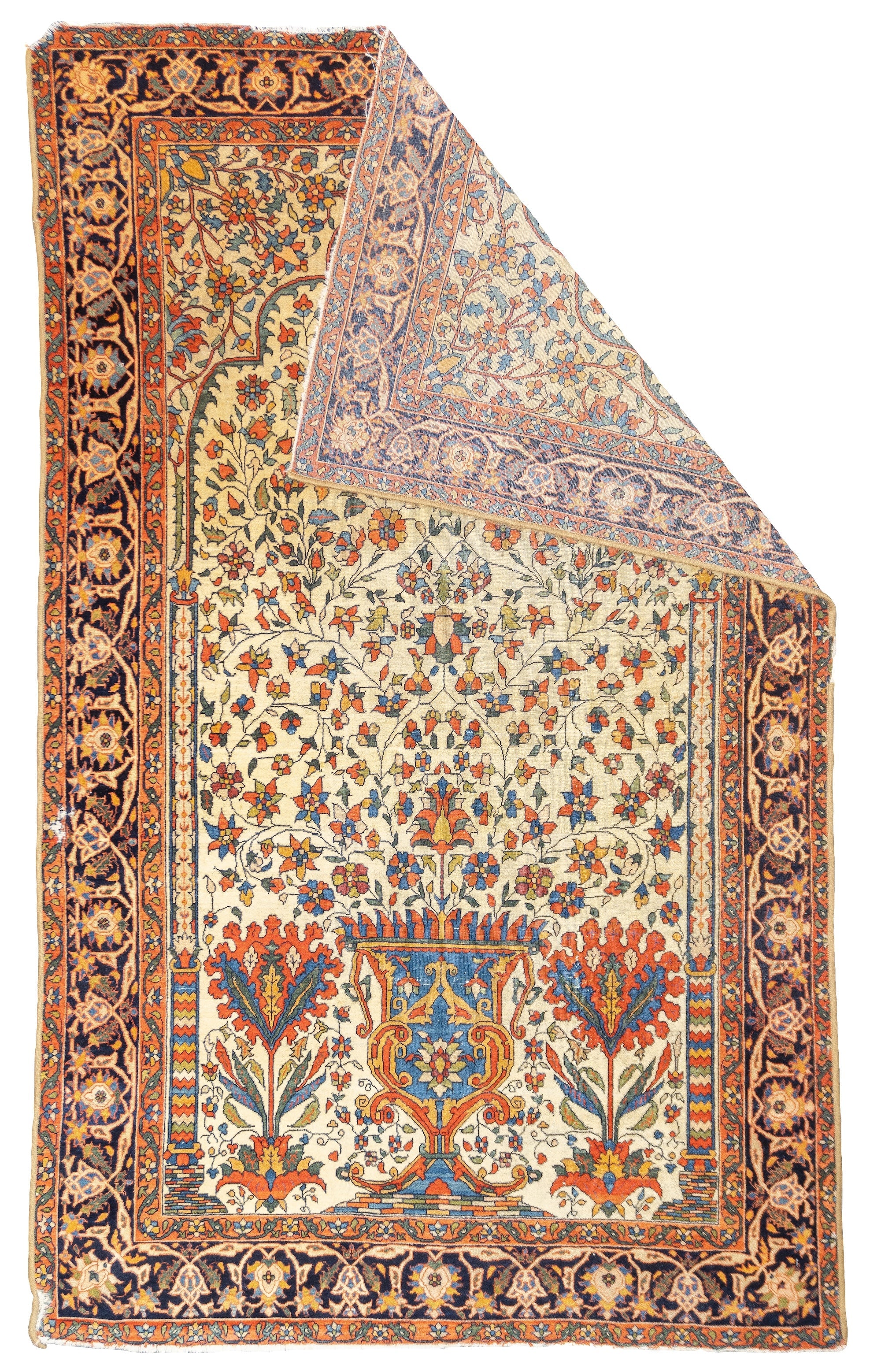 Antique  Farahan Sarouk 4'4" x 7'3"