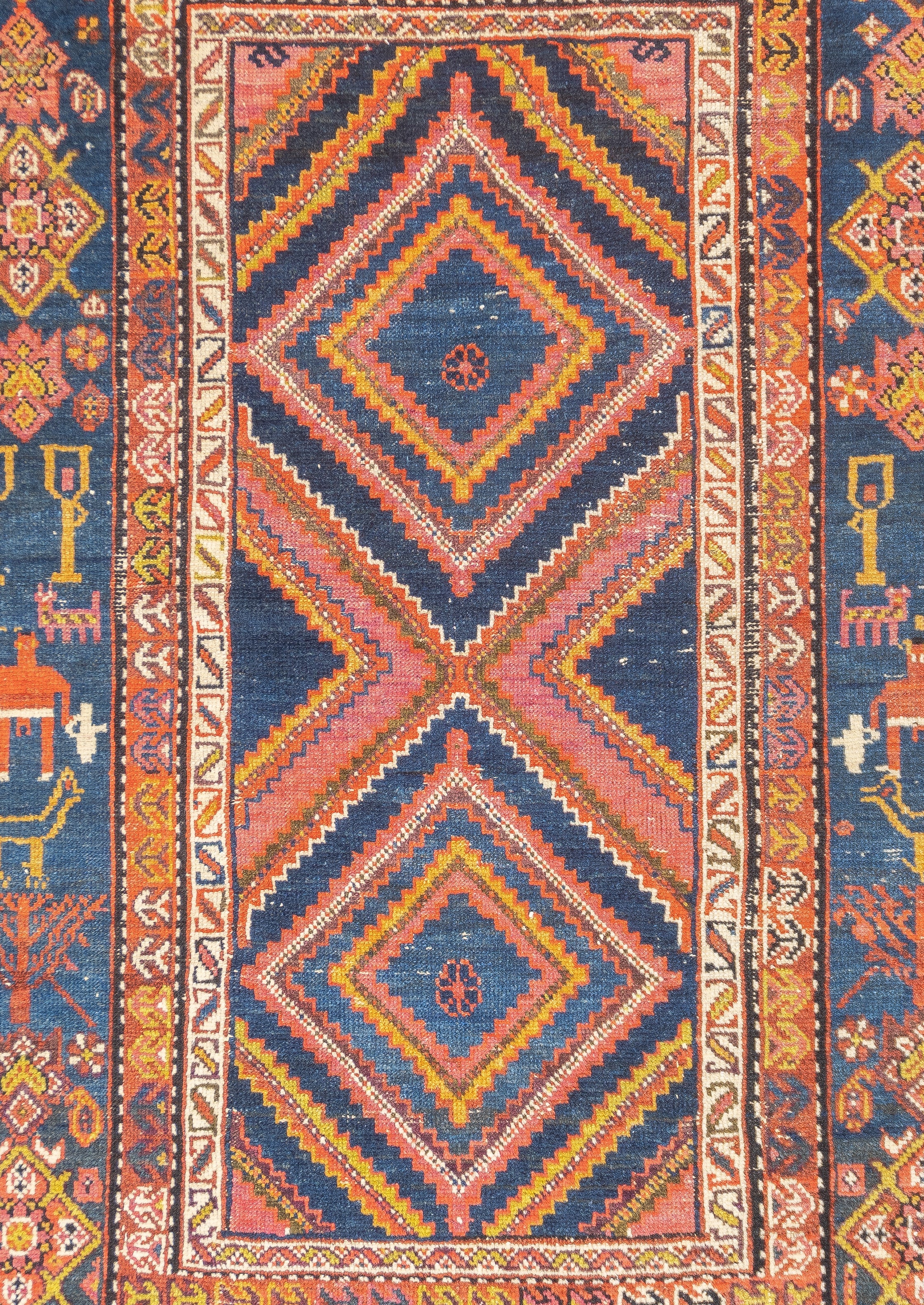 Antique  Malayer Rug 3'5'' x 4'11''