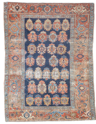 Antique Persian Heriz Rug 4'2'' x 5'6''